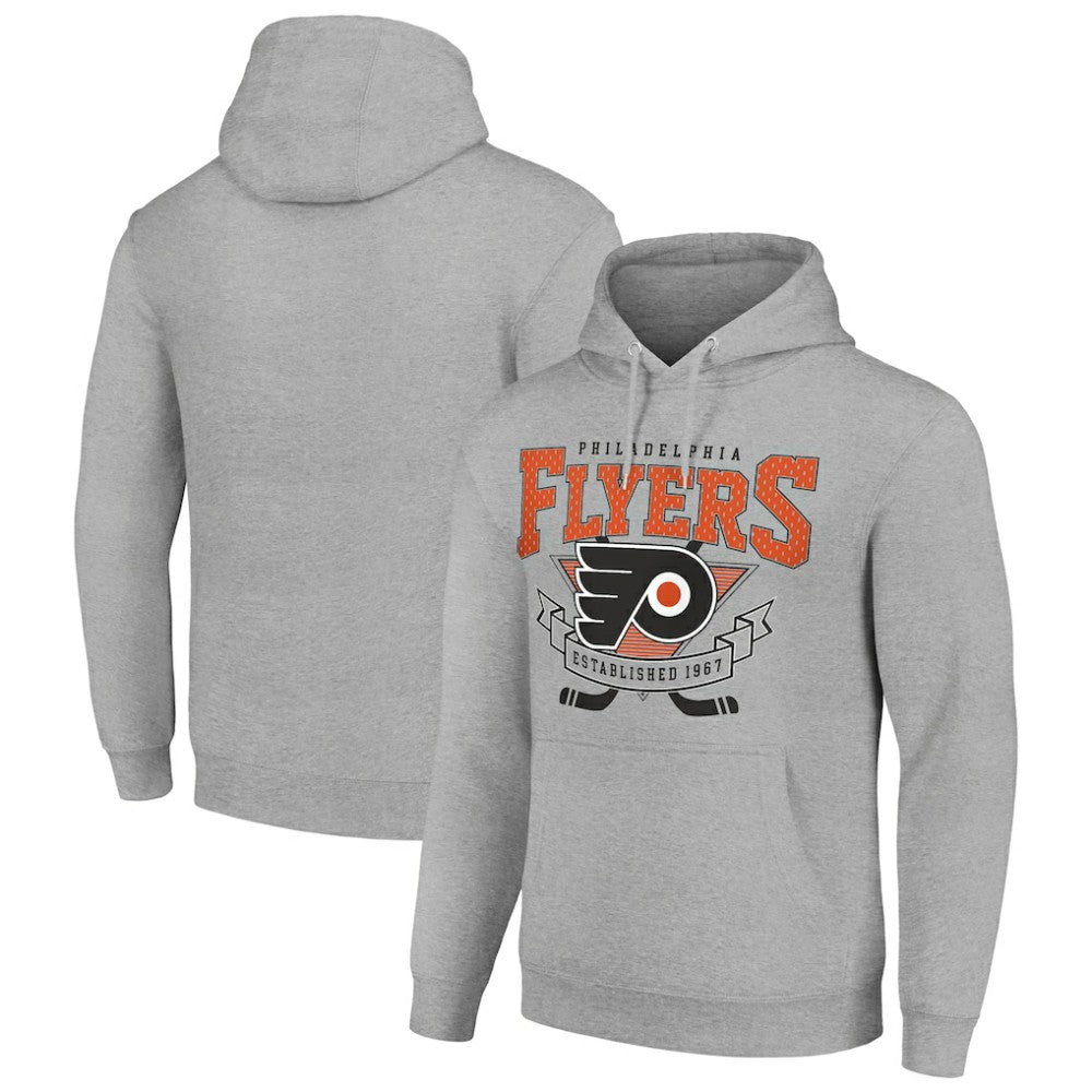 Philadelphia Flyers Starter Team Logo Graphic Fleece Tri-Blend Pullover Hoodie - Heather Gray | NHL near me