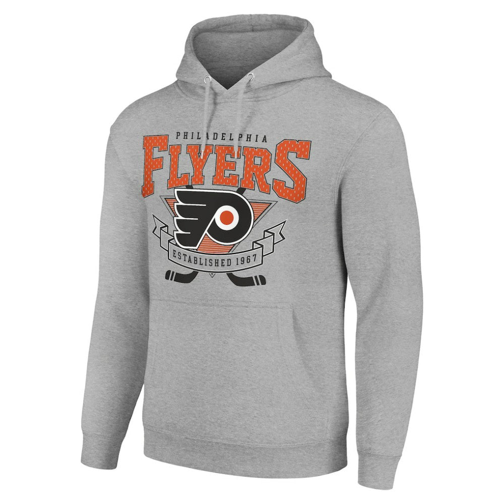 Philadelphia Flyers Starter Team Logo Graphic Fleece Tri-Blend Pullover Hoodie - Heather Gray | NHL near me
