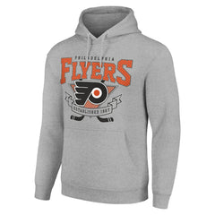 Philadelphia Flyers Starter Team Logo Graphic Fleece Tri-Blend Pullover Hoodie - Heather Gray | NHL near me