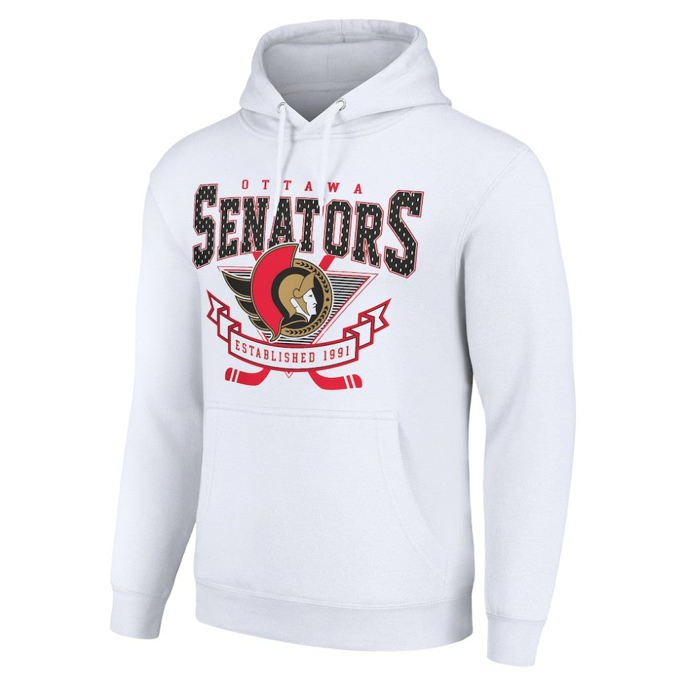 Ottawa Senators Starter Team Logo Graphic Fleece Tri-Blend Pullover Hoodie - White | NHL discount