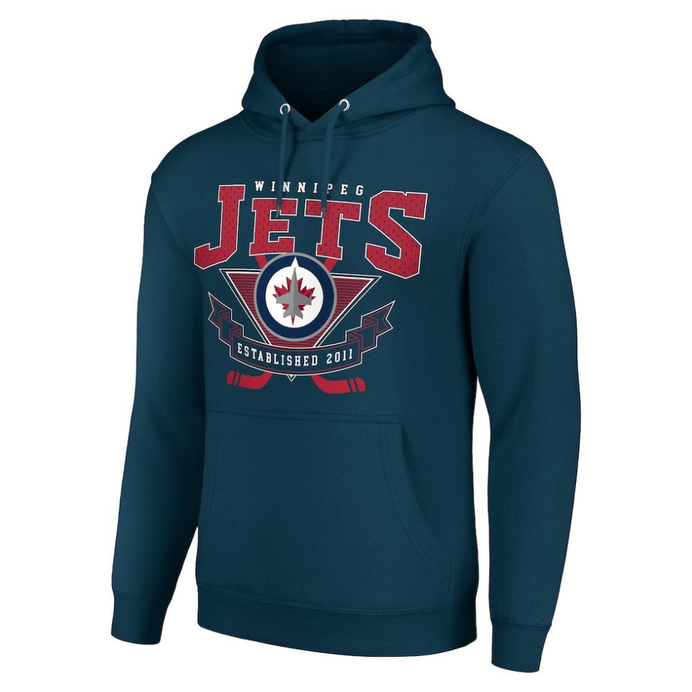 Winnipeg Jets Starter Team Logo Graphic Fleece Tri-Blend Pullover Hoodie - Navy | NHL discount