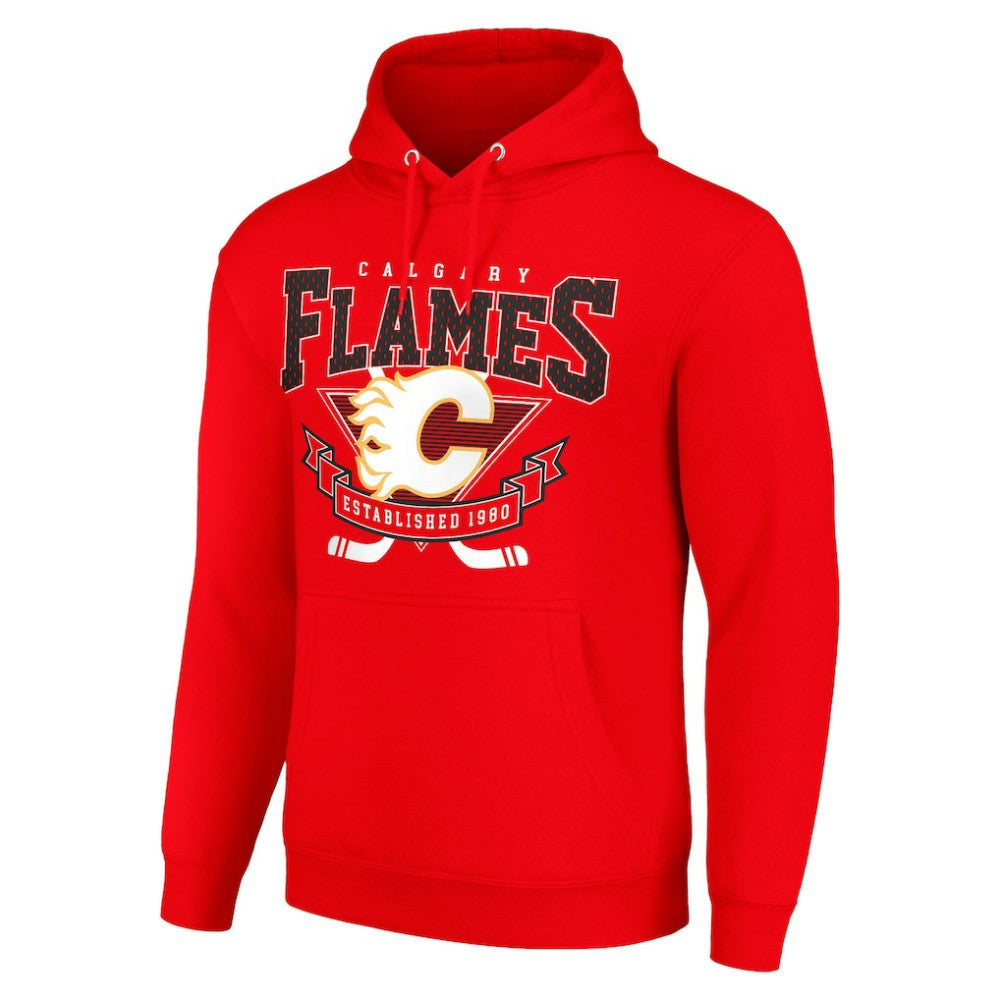 Calgary Flames Starter Team Logo Graphic Fleece Tri-Blend Pullover Hoodie - Red | NHL sale