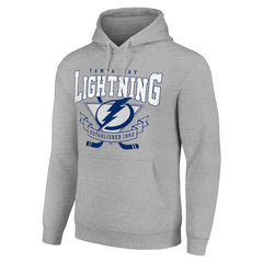 Tampa Bay Lightning Starter Team Logo Graphic Fleece Tri-Blend Pullover Hoodie - Heather Gray | NHL Clearance