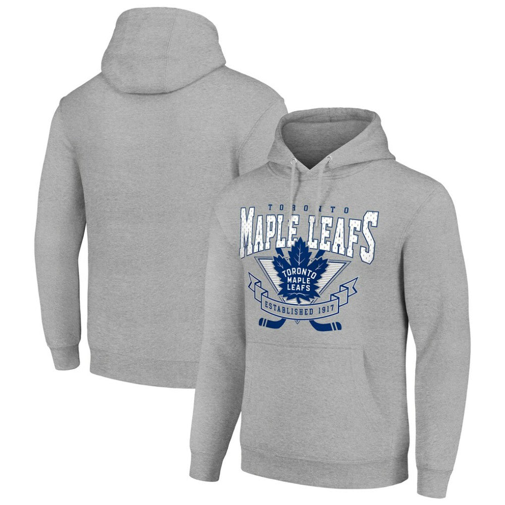 Toronto Maple Leafs Starter Team Logo Graphic Fleece Tri-Blend Pullover Hoodie - Heather Gray | NHL near me