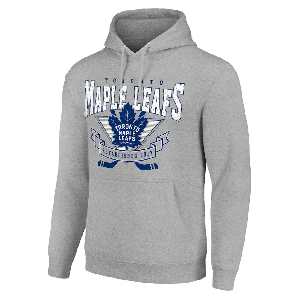 Toronto Maple Leafs Starter Team Logo Graphic Fleece Tri-Blend Pullover Hoodie - Heather Gray | NHL near me