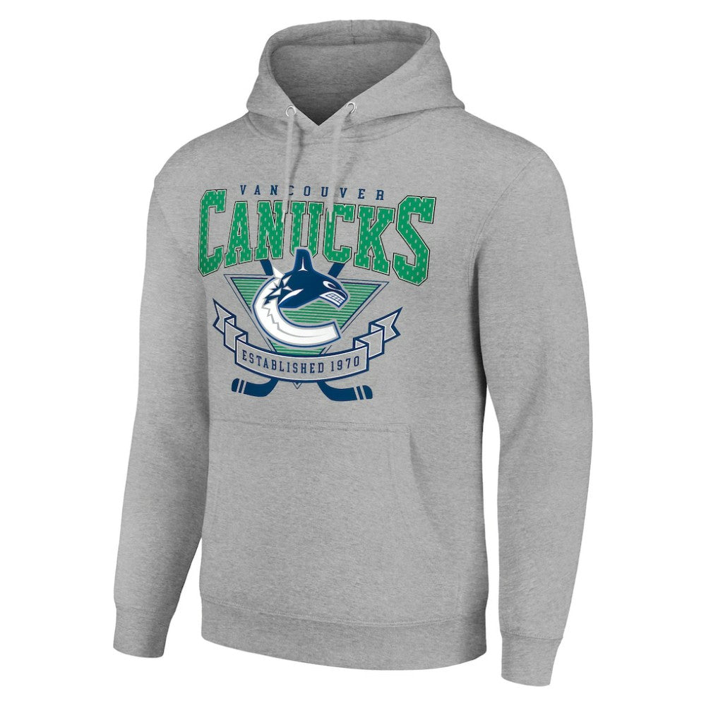 Vancouver Canucks Starter Team Logo Graphic Fleece Tri-Blend Pullover Hoodie - Heather Gray | NHL discount