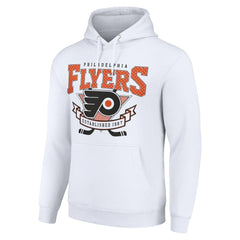 Philadelphia Flyers Starter Team Logo Graphic Fleece Tri-Blend Pullover Hoodie - White | NHL on sale