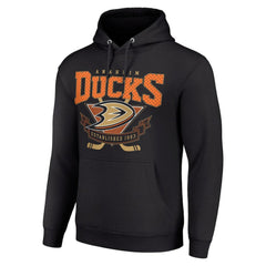 Anaheim Ducks Starter Team Logo Graphic Fleece Tri-Blend Pullover Hoodie - Black | NHL on sale
