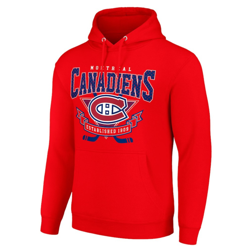 Montreal Canadiens Starter Team Logo Graphic Fleece Tri-Blend Pullover Hoodie - Red | NHL near me