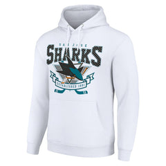 San Jose Sharks Starter Team Logo Graphic Fleece Tri-Blend Pullover Hoodie - White | NHL online
