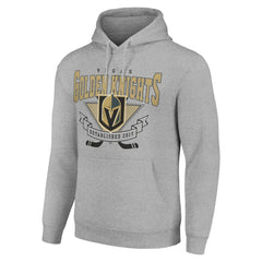 Vegas Golden Knights Starter Team Logo Graphic Fleece Tri-Blend Pullover Hoodie - Heather Gray | NHL Lifestyle