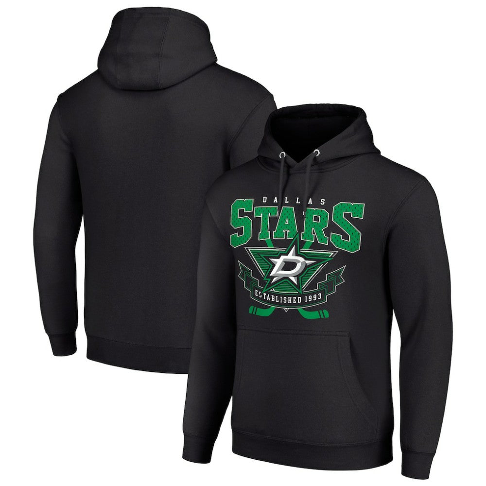 Dallas Stars Starter Team Logo Graphic Fleece Tri-Blend Pullover Hoodie - Black | NHL near me