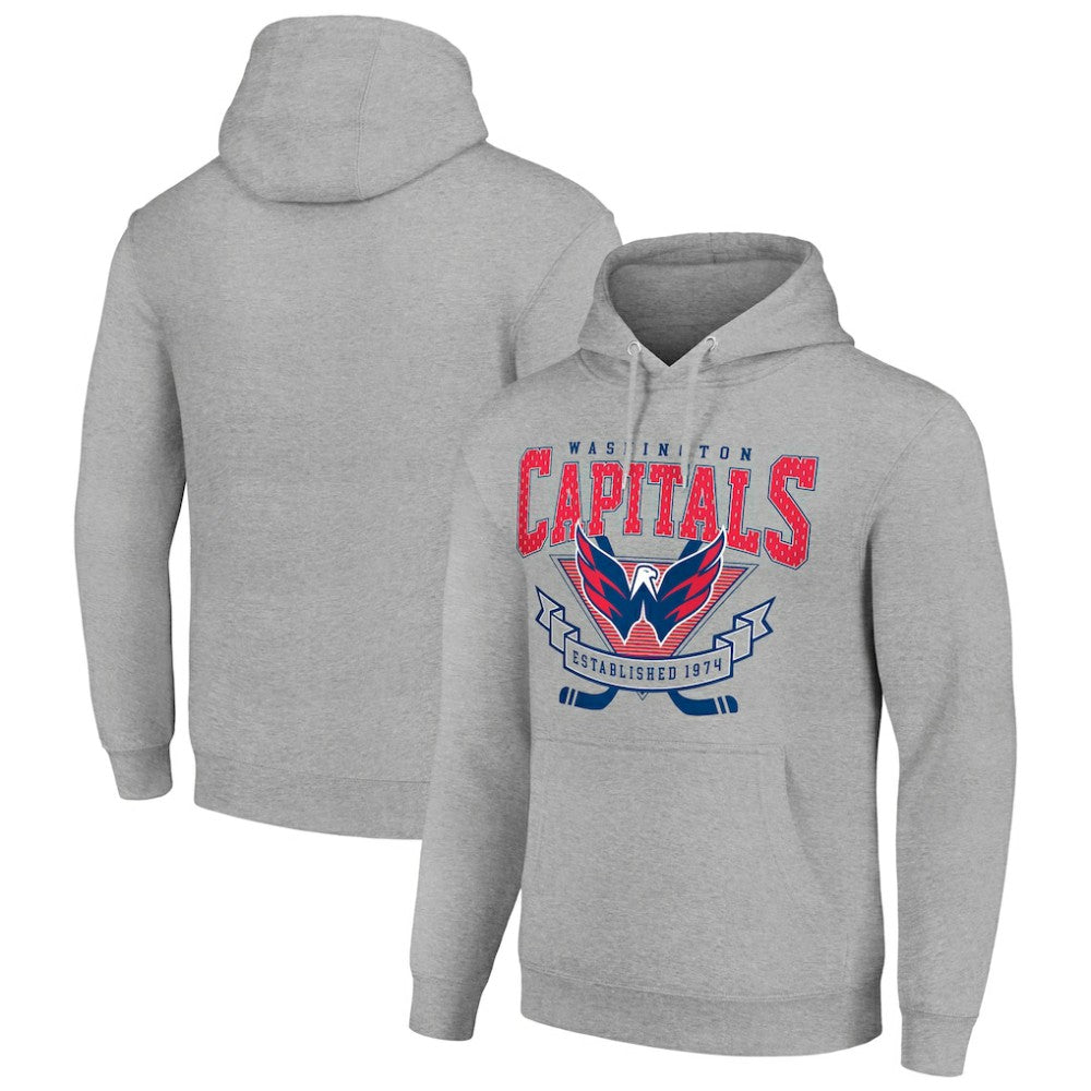 Washington Capitals Starter Team Logo Graphic Fleece Tri-Blend Pullover Hoodie - Heather Gray | NHL online