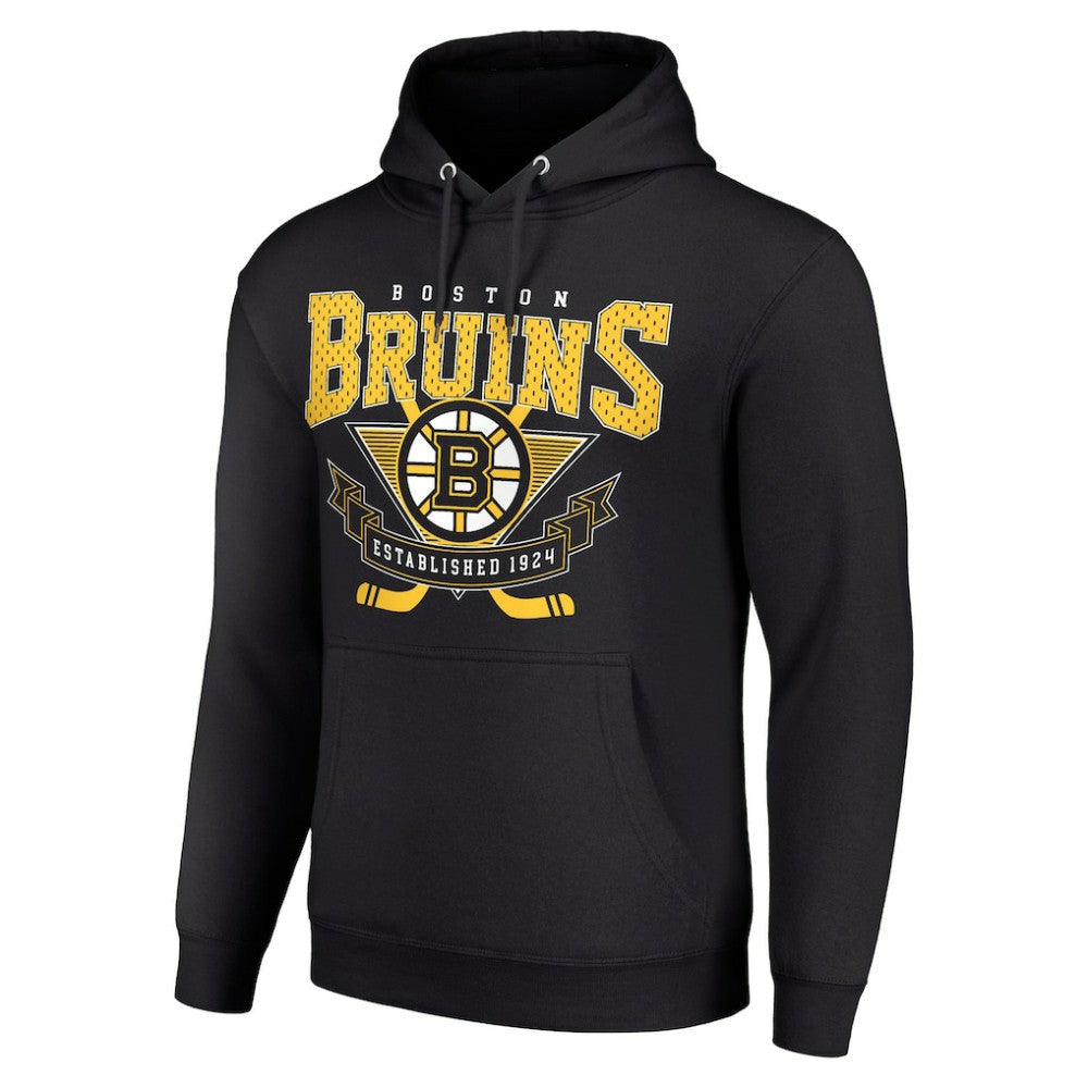 Boston Bruins Starter Team Logo Graphic Fleece Tri-Blend Pullover Hoodie - Black | NHL discount