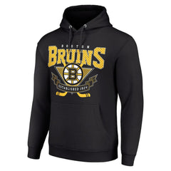 Boston Bruins Starter Team Logo Graphic Fleece Tri-Blend Pullover Hoodie - Black | NHL discount