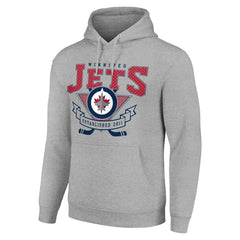 Winnipeg Jets Starter Team Logo Graphic Fleece Tri-Blend Pullover Hoodie - Heather Gray | NHL online