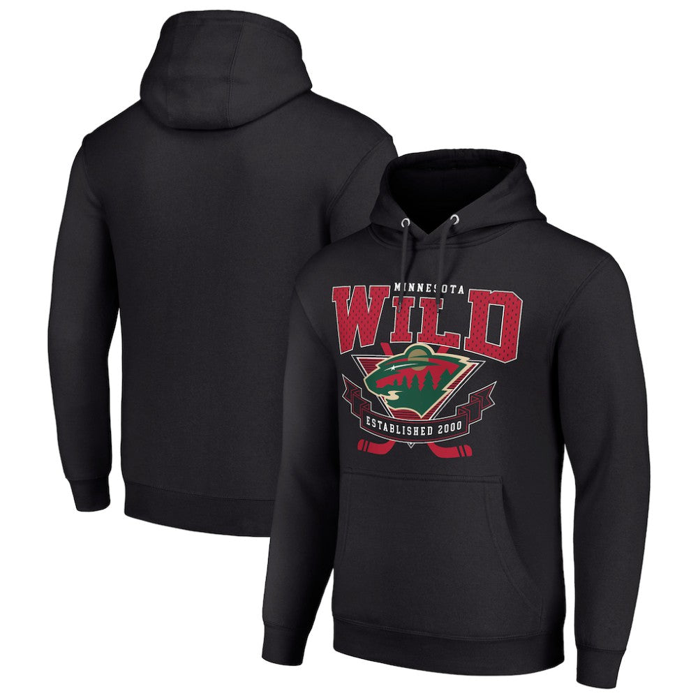 Minnesota Wild Starter Team Logo Graphic Fleece Tri-Blend Pullover Hoodie - Black | NHL on sale