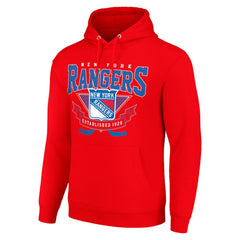New York Rangers Starter Team Logo Graphic Fleece Tri-Blend Pullover Hoodie - Red | NHL on sale