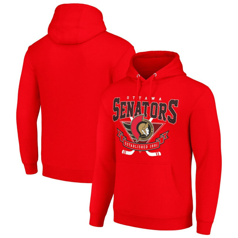Ottawa Senators Starter Team Logo Graphic Fleece Tri-Blend Pullover Hoodie - Red | NHL discount