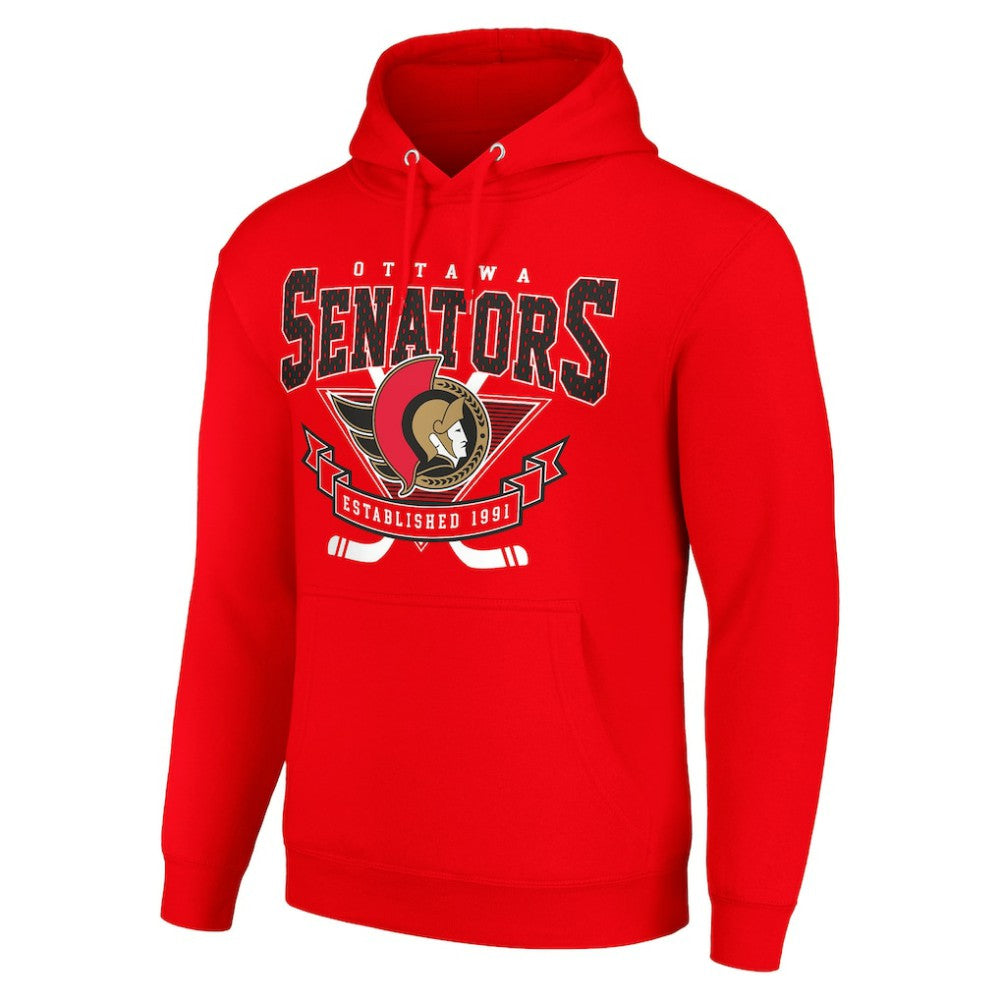 Ottawa Senators Starter Team Logo Graphic Fleece Tri-Blend Pullover Hoodie - Red | NHL discount