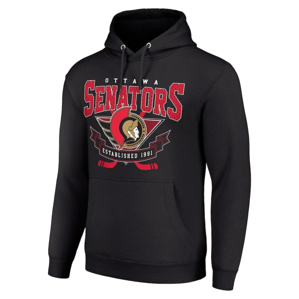Ottawa Senators Starter Team Logo Graphic Fleece Tri-Blend Pullover Hoodie - Black | NHL discount