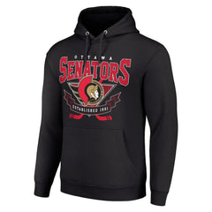 Ottawa Senators Starter Team Logo Graphic Fleece Tri-Blend Pullover Hoodie - Black | NHL discount