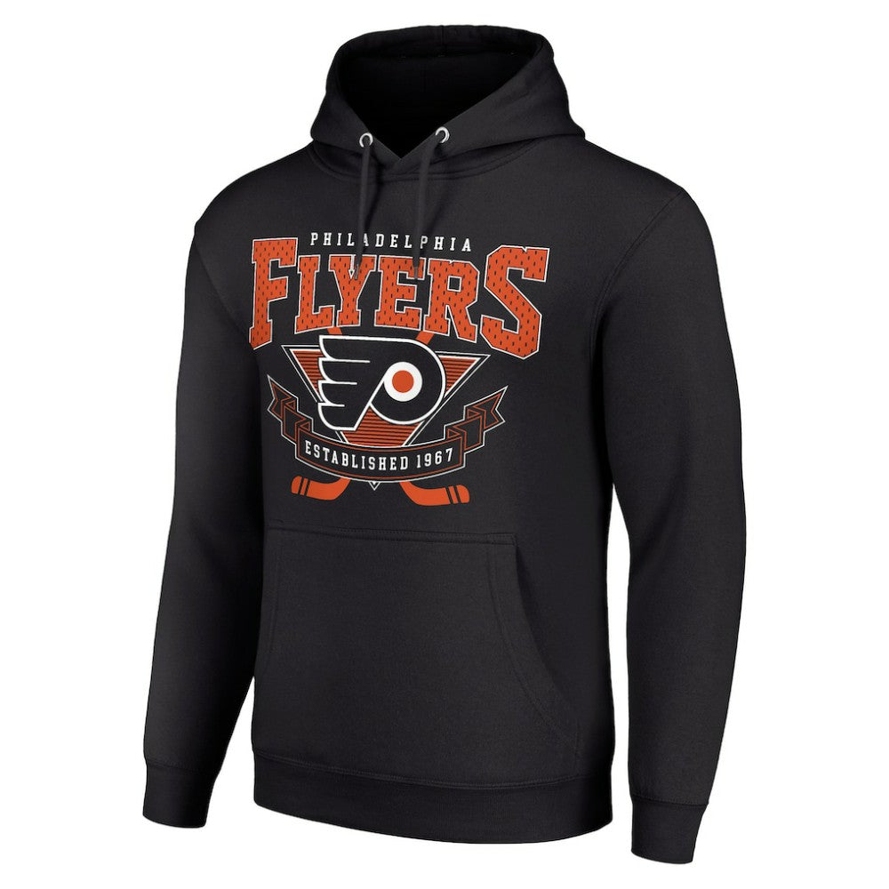 Philadelphia Flyers Starter Team Logo Graphic Fleece Tri-Blend Pullover Hoodie - Black | NHL Lifestyle