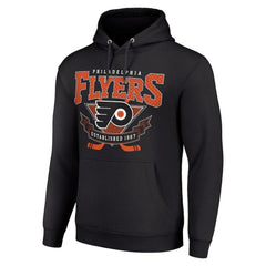 Philadelphia Flyers Starter Team Logo Graphic Fleece Tri-Blend Pullover Hoodie - Black | NHL Lifestyle