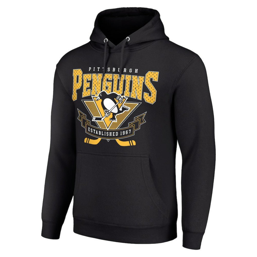 Pittsburgh Penguins Starter Team Logo Graphic Fleece Tri-Blend Pullover Hoodie - Black | NHL online