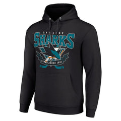 San Jose Sharks Starter Team Logo Graphic Fleece Tri-Blend Pullover Hoodie - Black | NHL on sale