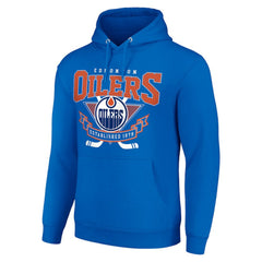 Edmonton Oilers Starter Team Logo Graphic Fleece Tri-Blend Pullover Hoodie - Royal | NHL on sale