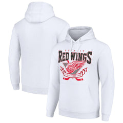 Detroit Red Wings Starter Team Logo Graphic Fleece Tri-Blend Pullover Hoodie - White | NHL Lifestyle