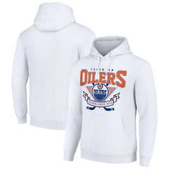 Edmonton Oilers Starter Team Logo Graphic Fleece Tri-Blend Pullover Hoodie - White | NHL sale
