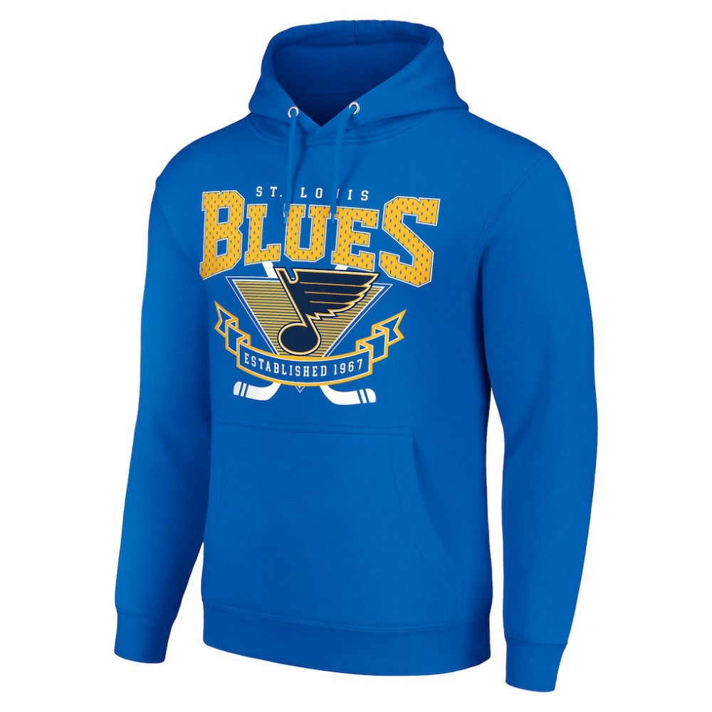 St. Louis Blues Starter Team Logo Graphic Fleece Tri-Blend Pullover Hoodie - Blue | NHL on sale