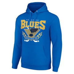 St. Louis Blues Starter Team Logo Graphic Fleece Tri-Blend Pullover Hoodie - Blue | NHL on sale