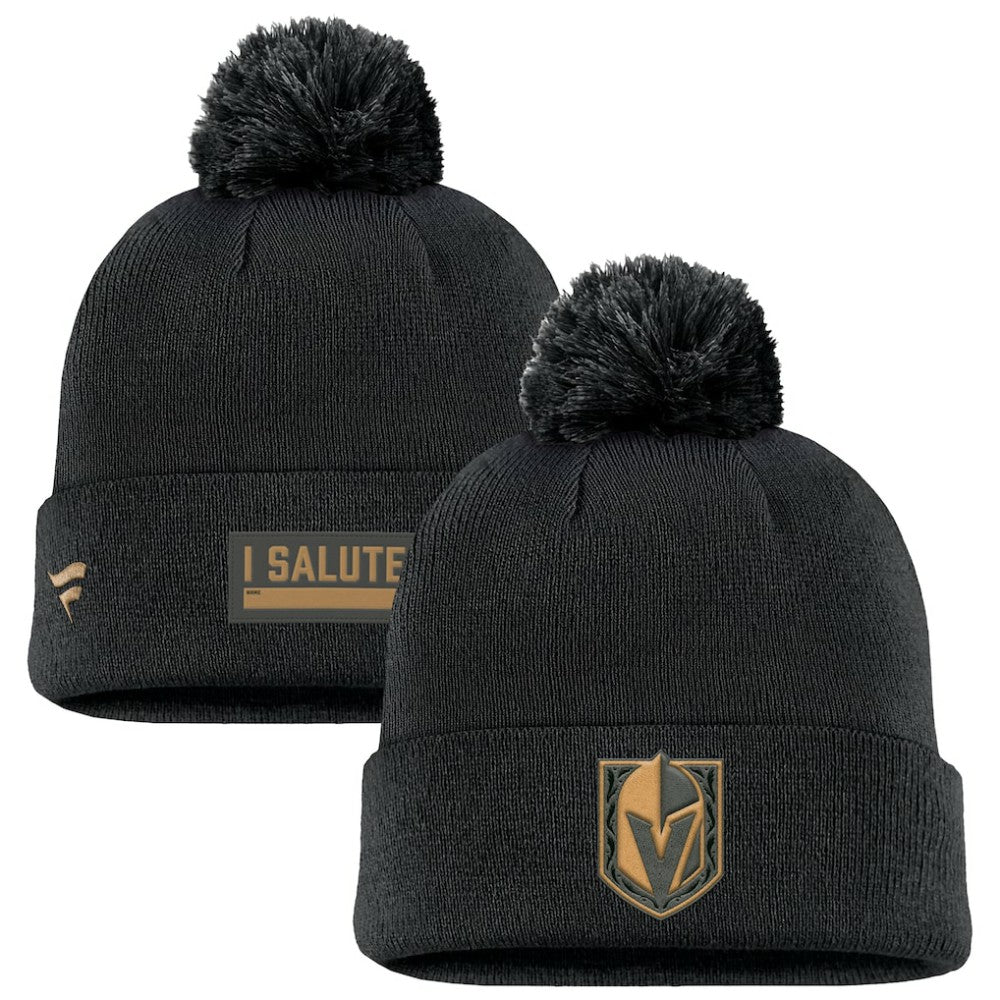 Vegas Golden Knights Fanatics Military Appreciation Cuffed Knit Hat with Pom - Black | Fanatics on sale