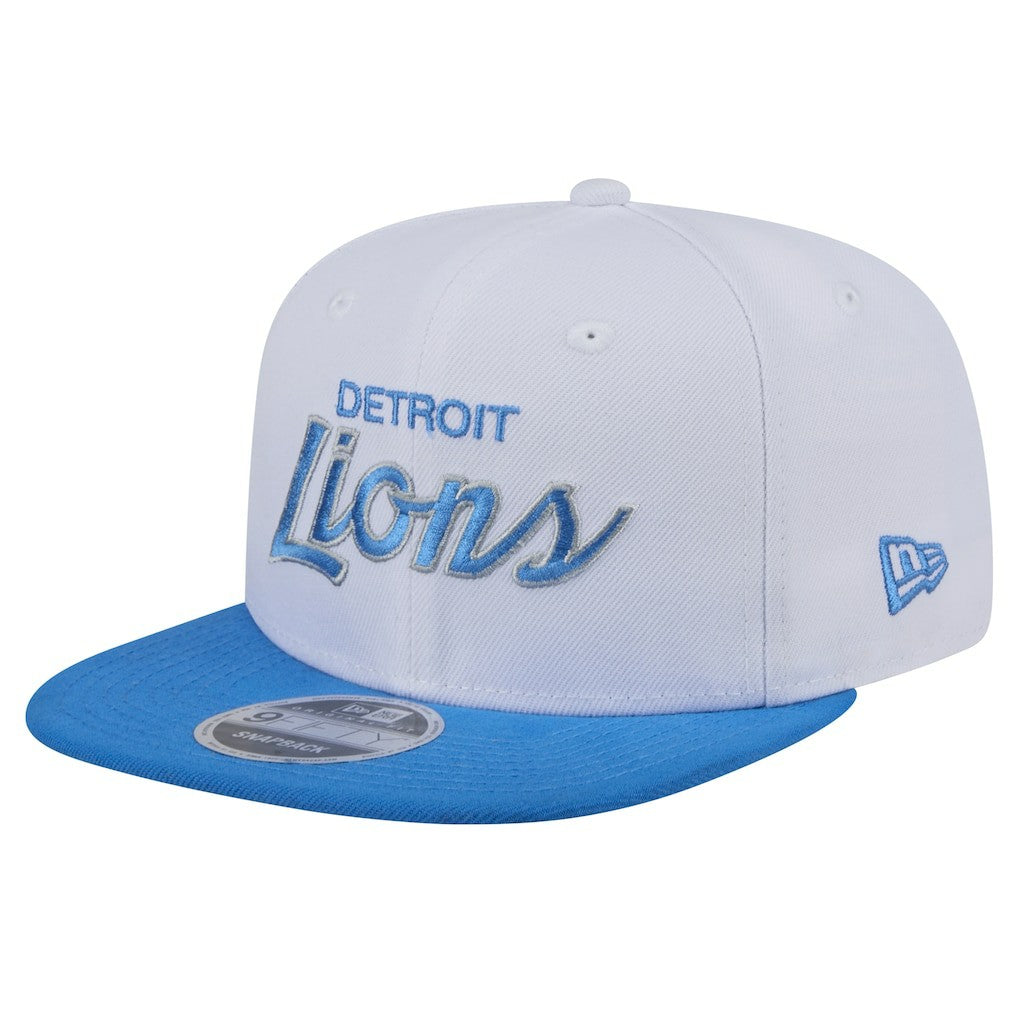 Detroit Lions New Era Sparky 9FIFTY Snapback Hat - White/Blue - NFL