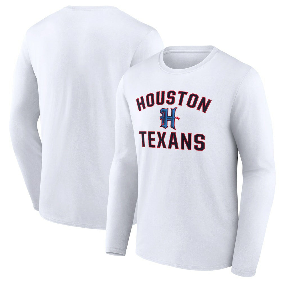 Houston Texans Secondary Logo Victory Arch Long Sleeve T-Shirt - White - NFL