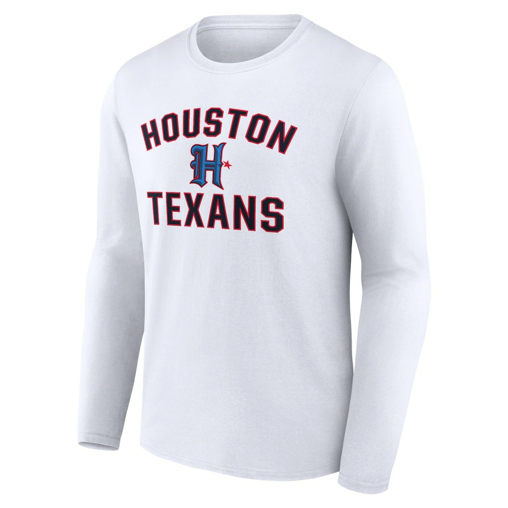 Houston Texans Secondary Logo Victory Arch Long Sleeve T-Shirt - White - NFL