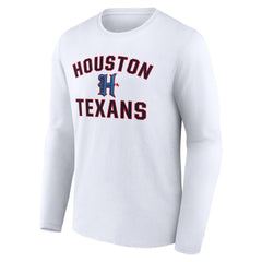 Houston Texans Secondary Logo Victory Arch Long Sleeve T-Shirt - White - NFL