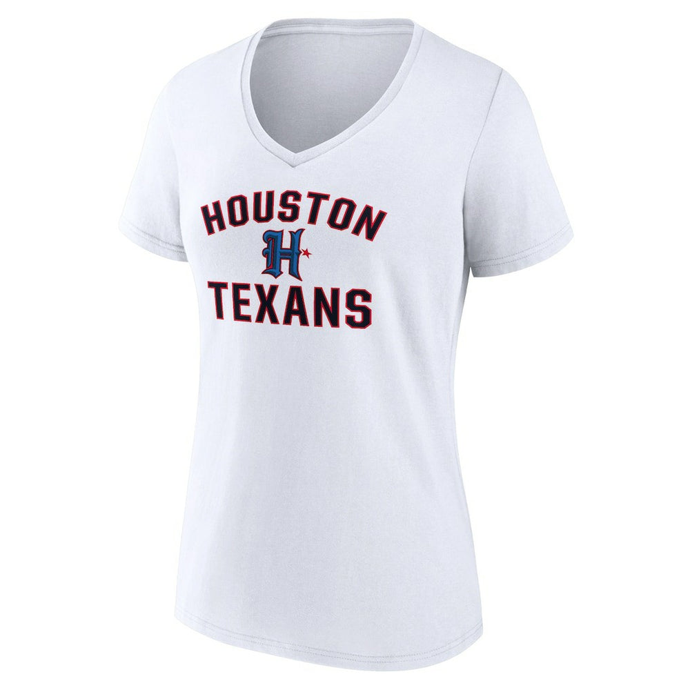 Houston Texans Women's Secondary Logo V-Neck T-Shirt - White - NFL