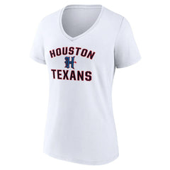 Houston Texans Women's Secondary Logo V-Neck T-Shirt - White - NFL
