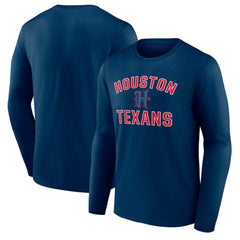 Houston Texans Secondary Logo Victory Arch Long Sleeve T-Shirt - Navy - NFL