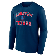 Houston Texans Secondary Logo Victory Arch Long Sleeve T-Shirt - Navy - NFL