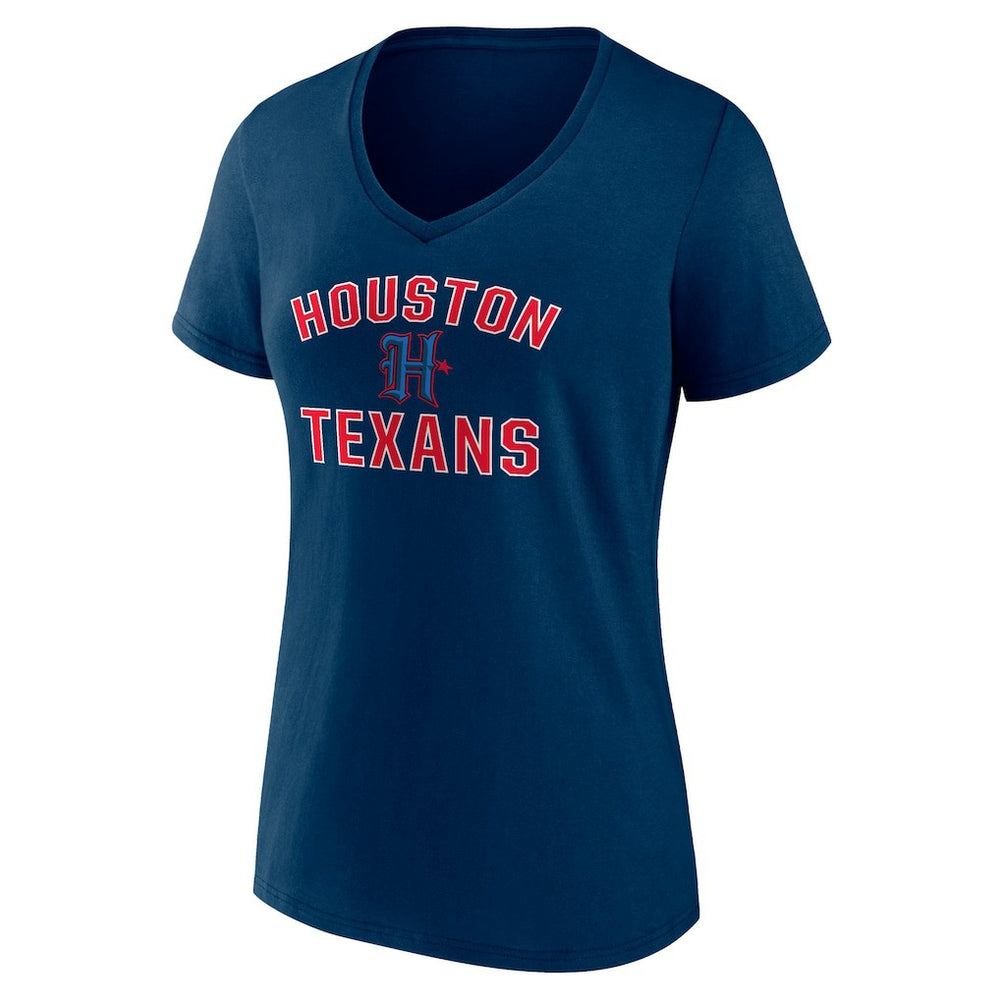 Houston Texans Women's Secondary Logo Victory Arch V-Neck T-Shirt - Navy - NFL