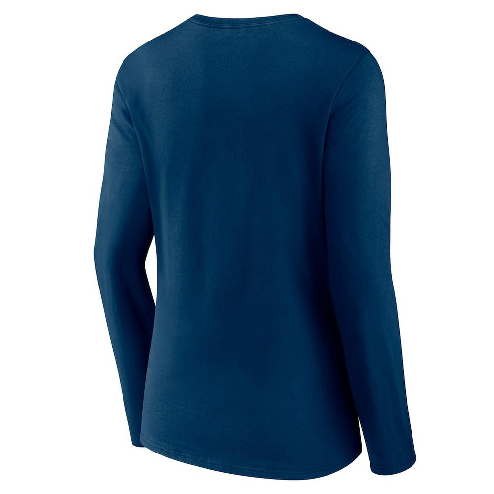 Houston Texans Women's Secondary Logo Long Sleeve V-Neck T-Shirt - Navy - NFL