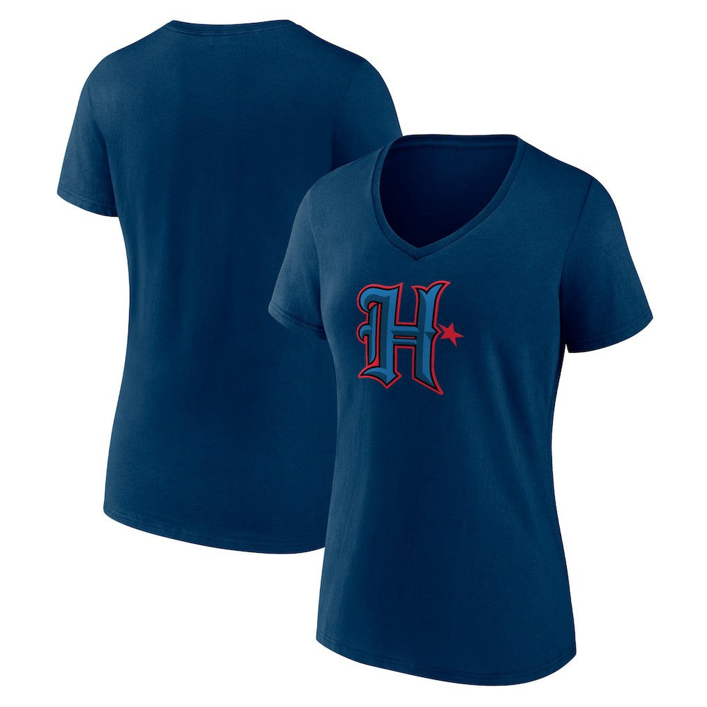 Houston Texans Women's Secondary Logo V-Neck T-Shirt - Navy - NFL
