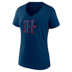 Houston Texans Women's Secondary Logo V-Neck T-Shirt - Navy - NFL
