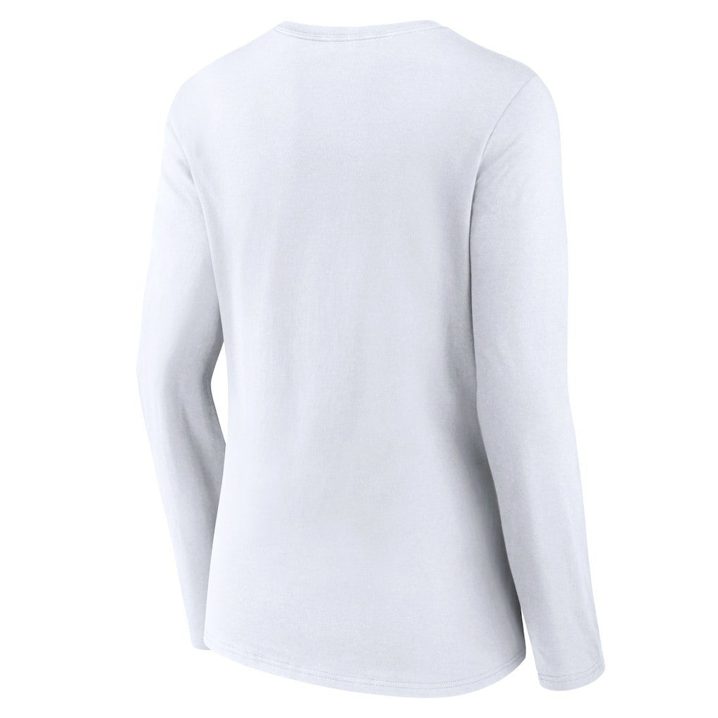 Houston Texans Women's Secondary Logo Long Sleeve V-Neck T-Shirt - White - NFL