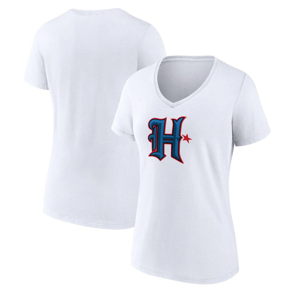 Houston Texans Women's Secondary Logo V-Neck T-Shirt - White - NFL